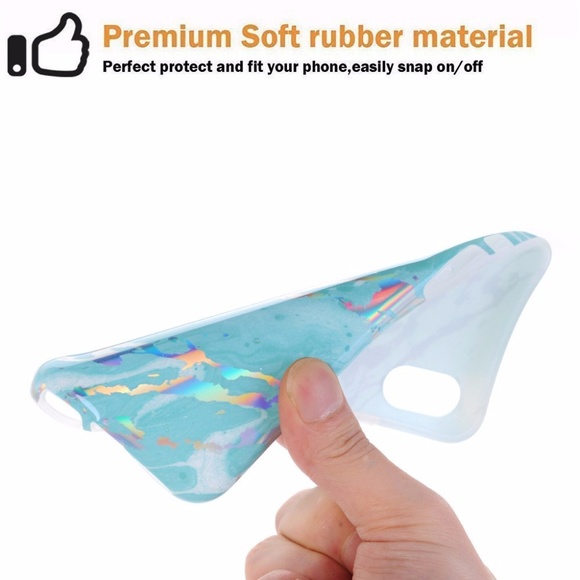 iPhone X Holo Mint Marble Case - Picture 4 of 4