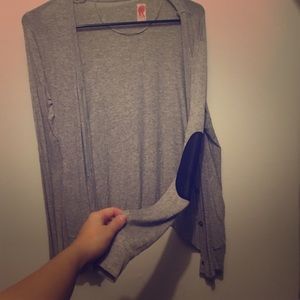 Zara grey cardigan with black elbow pads