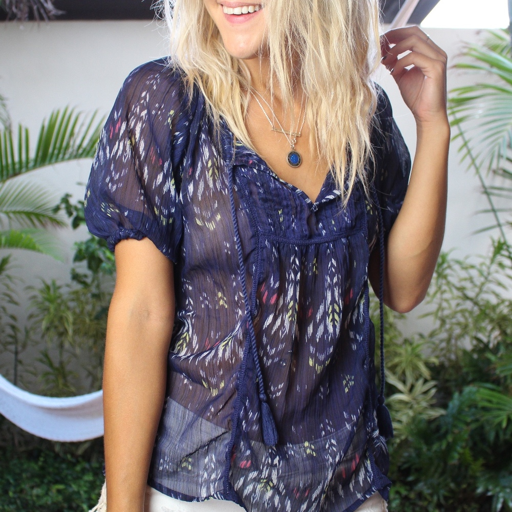 Mudd Tribal Sheer Blouse