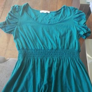 Teal Ruched Short Sleeved Shirt