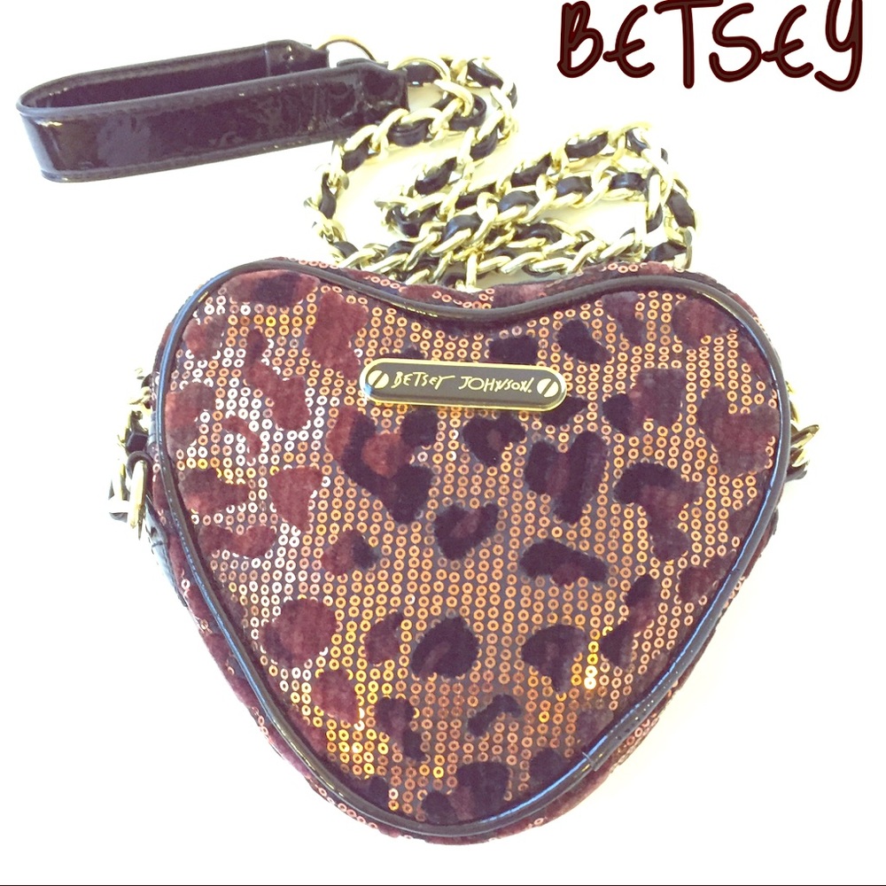 BETSEY JOHNSON LEOPARD SEQUINED HEART