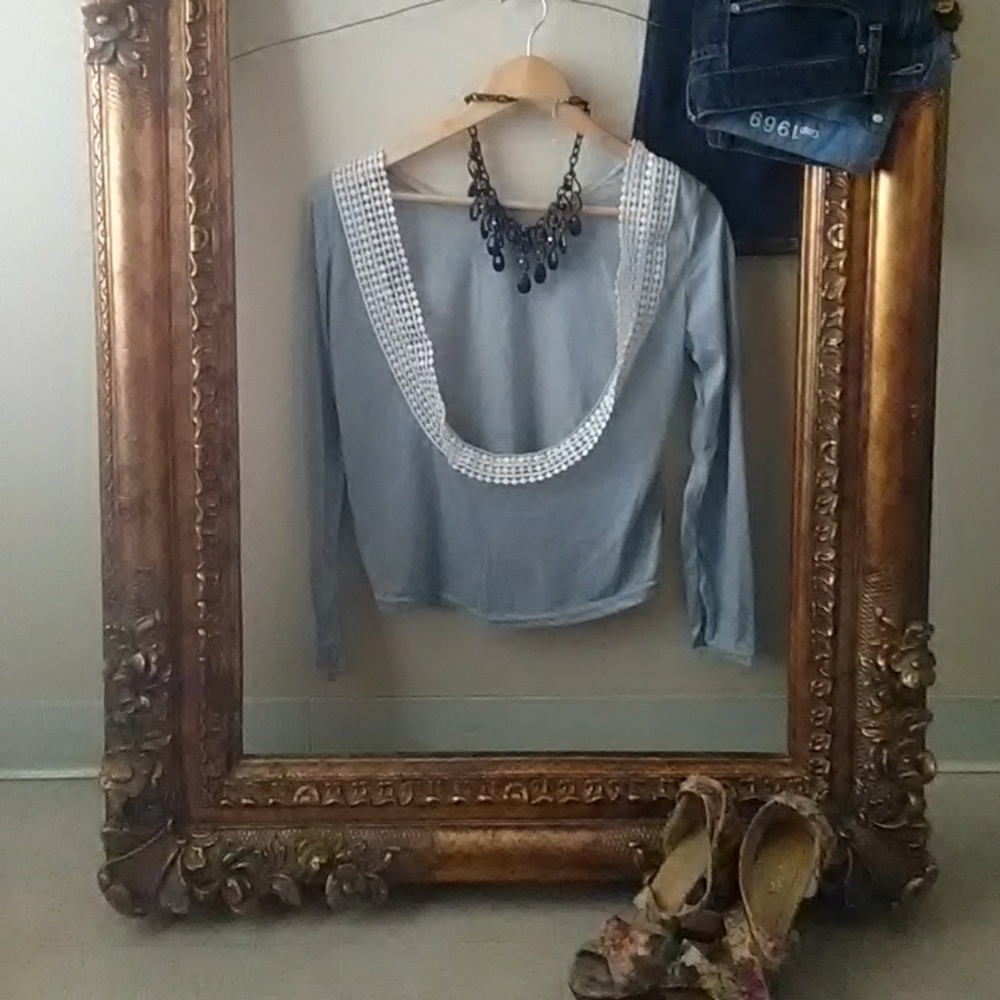 SALE Backless GREY Long Sleeve