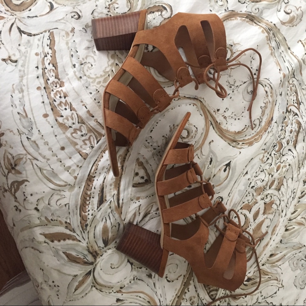 Marc Fisher suede Ghillie sandals in original box