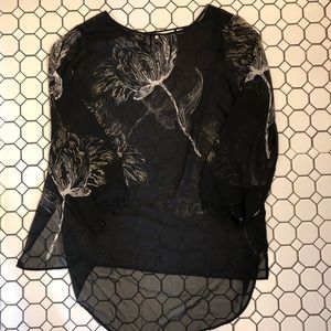 Hi/low sheer tunic/blouse