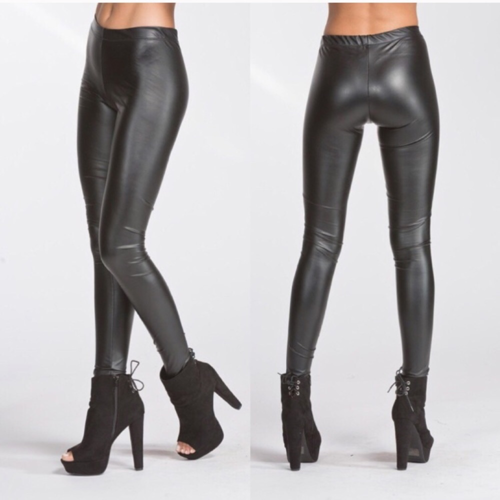 ONLY 1 LEFT! Faux Leather Leggings - Picture 5 of 7