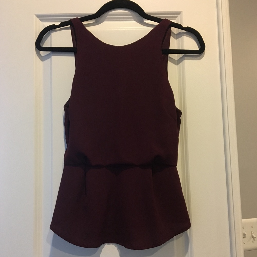 Astr wine peplum top