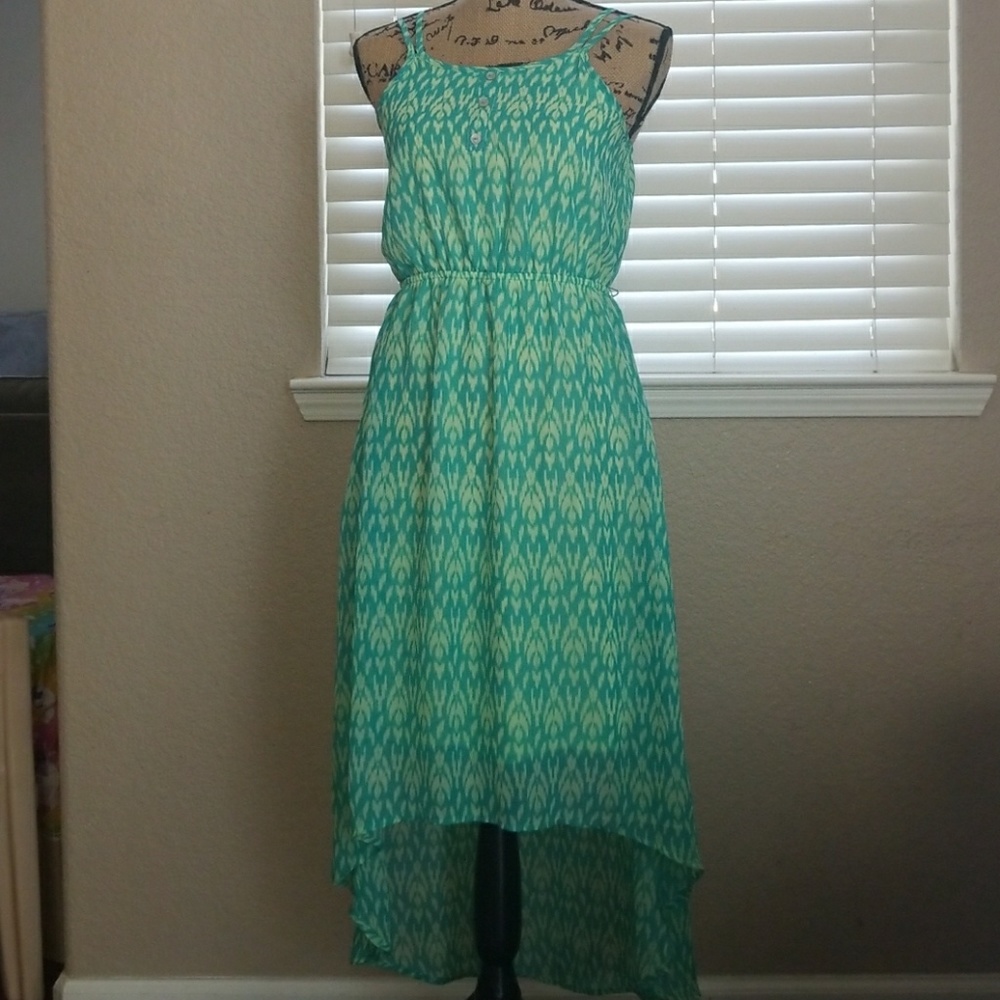 Girls Green High-Low Dress