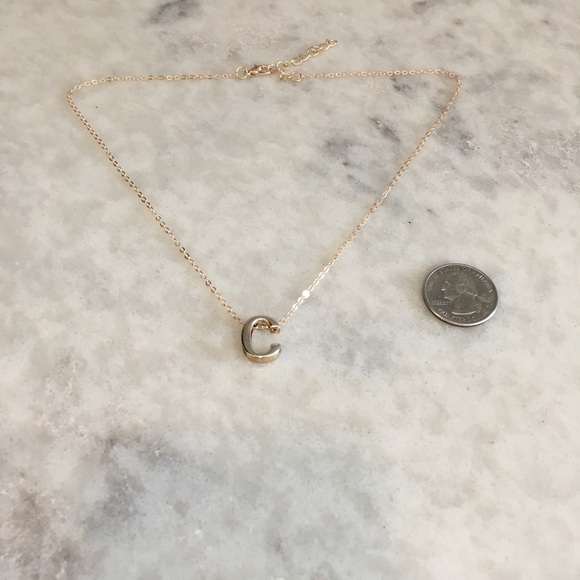 "Zelda" Letter C Gold Monogram Initial Necklace - Picture 2 of 4