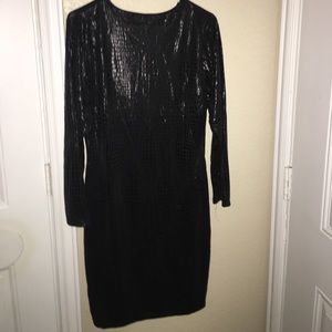 Black snake skin print dress