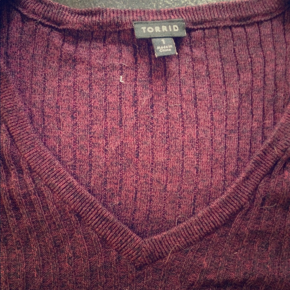 Slinky Maroon V-Neck Sweater
