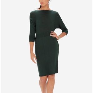 The Limited Dolman Sleeve Sweater Dress dark green