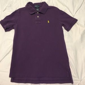 Boys Purple Polo Cotton-Mesh Shirt