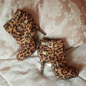 Leopard Print Ankle Boots