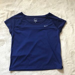 Nike women's navy blue dry fit workout top