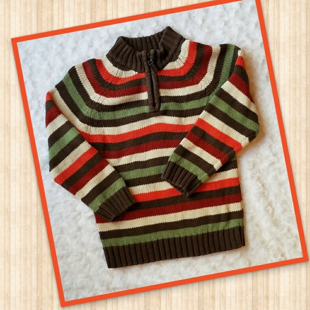 Boys striped sweater with zipper