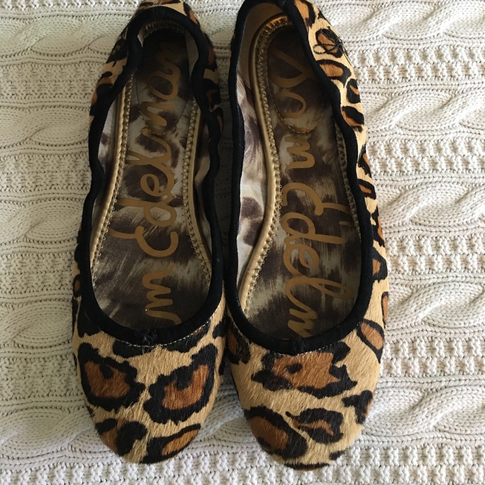 Leopard print ballerina flats sz 8