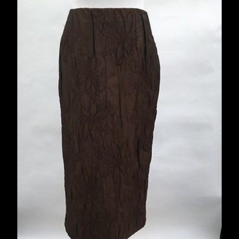 Luciano Soprani Brown Midi Skirt