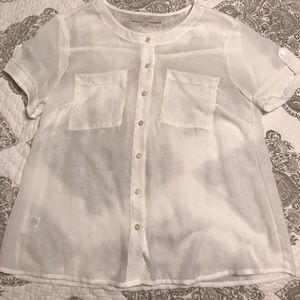 Loft Semi-Sheer short sleeve blouse