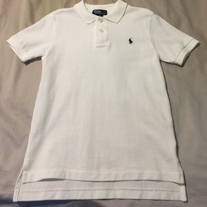 Boys White Polo Cotton-Mesh shirt