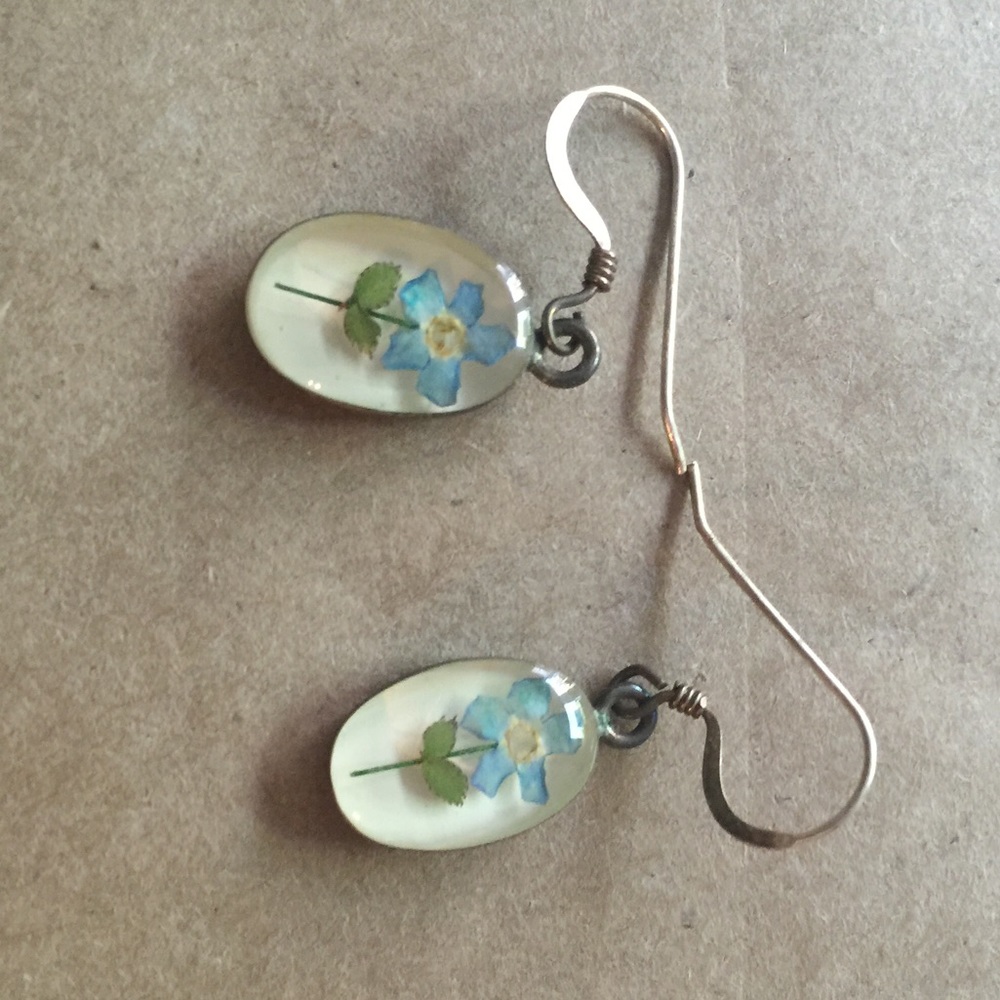 Real pressed floral earrings!