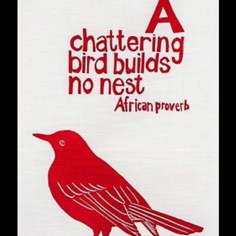Loving Africa TEA TOWEL, HANDPRINT African Proverb