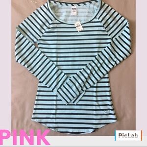 VS PINK STRIPED LONG SLEEVE TEE SLEEPWEAR