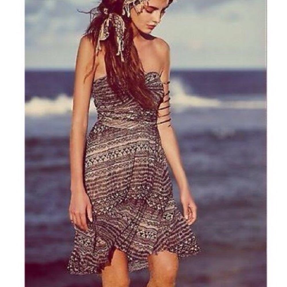 Free People Strapless Boho Dress
