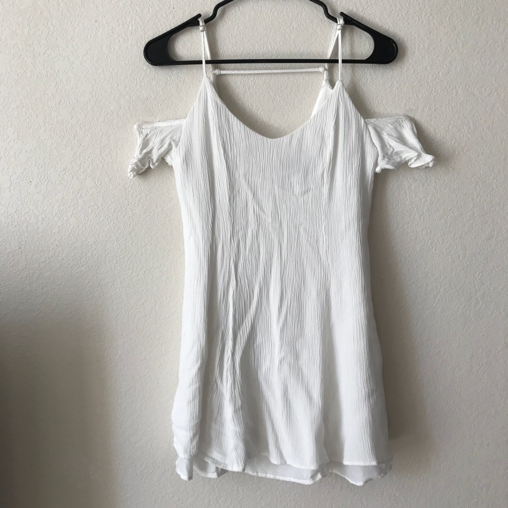 White Strap/Off Shoulder Dress
