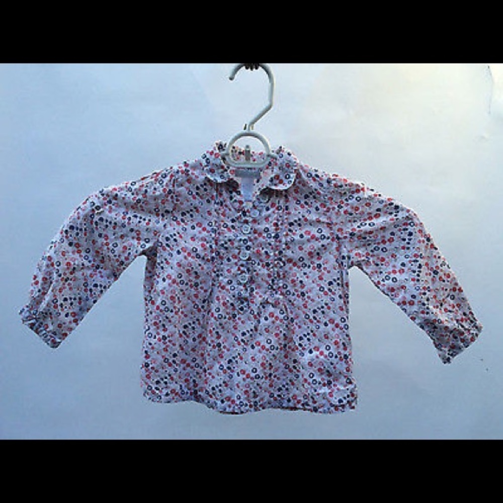 Girls Cotton Floral Long Sleeve Top 12M/M (74cm)