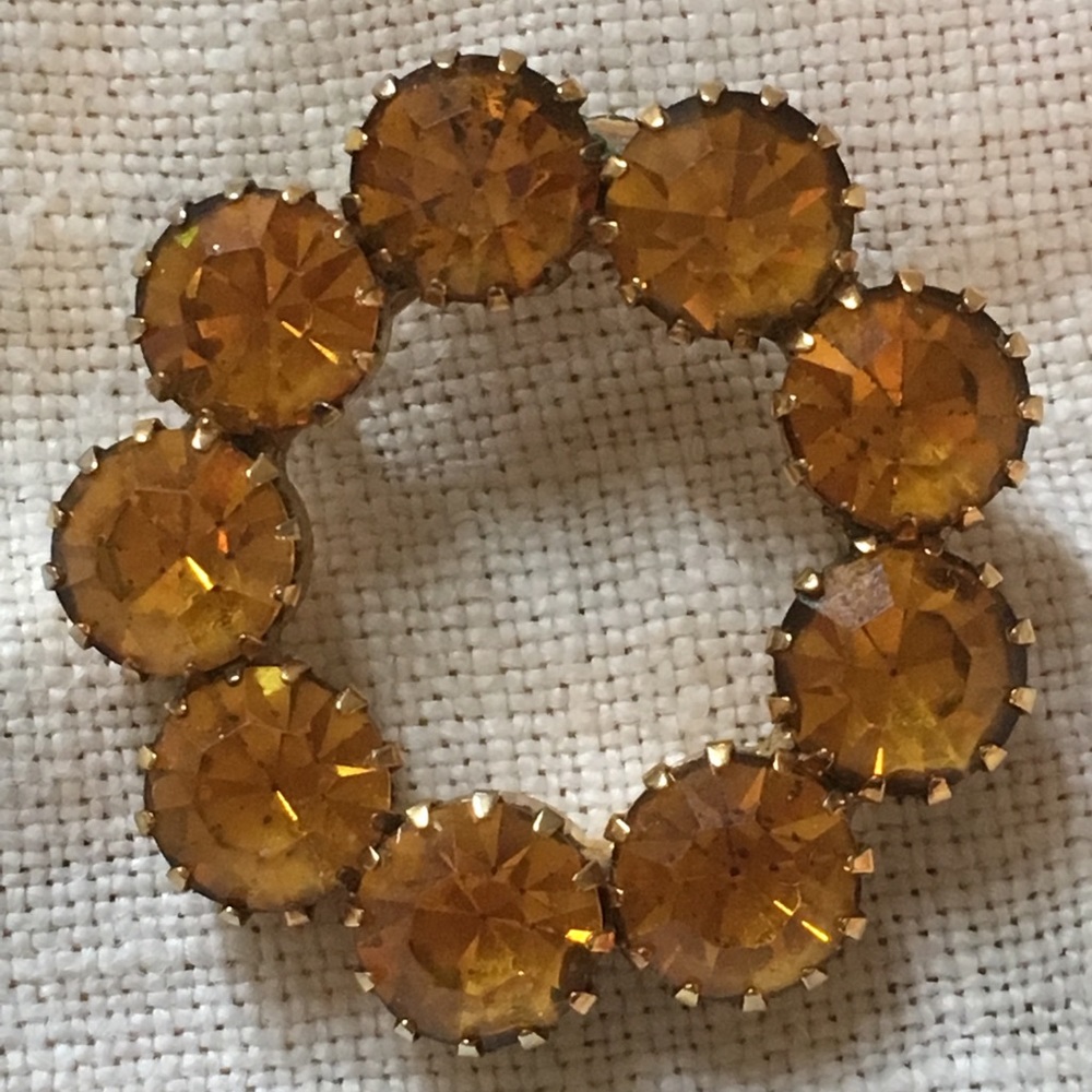 Vintage Czechoslovakian Crystal Brooch