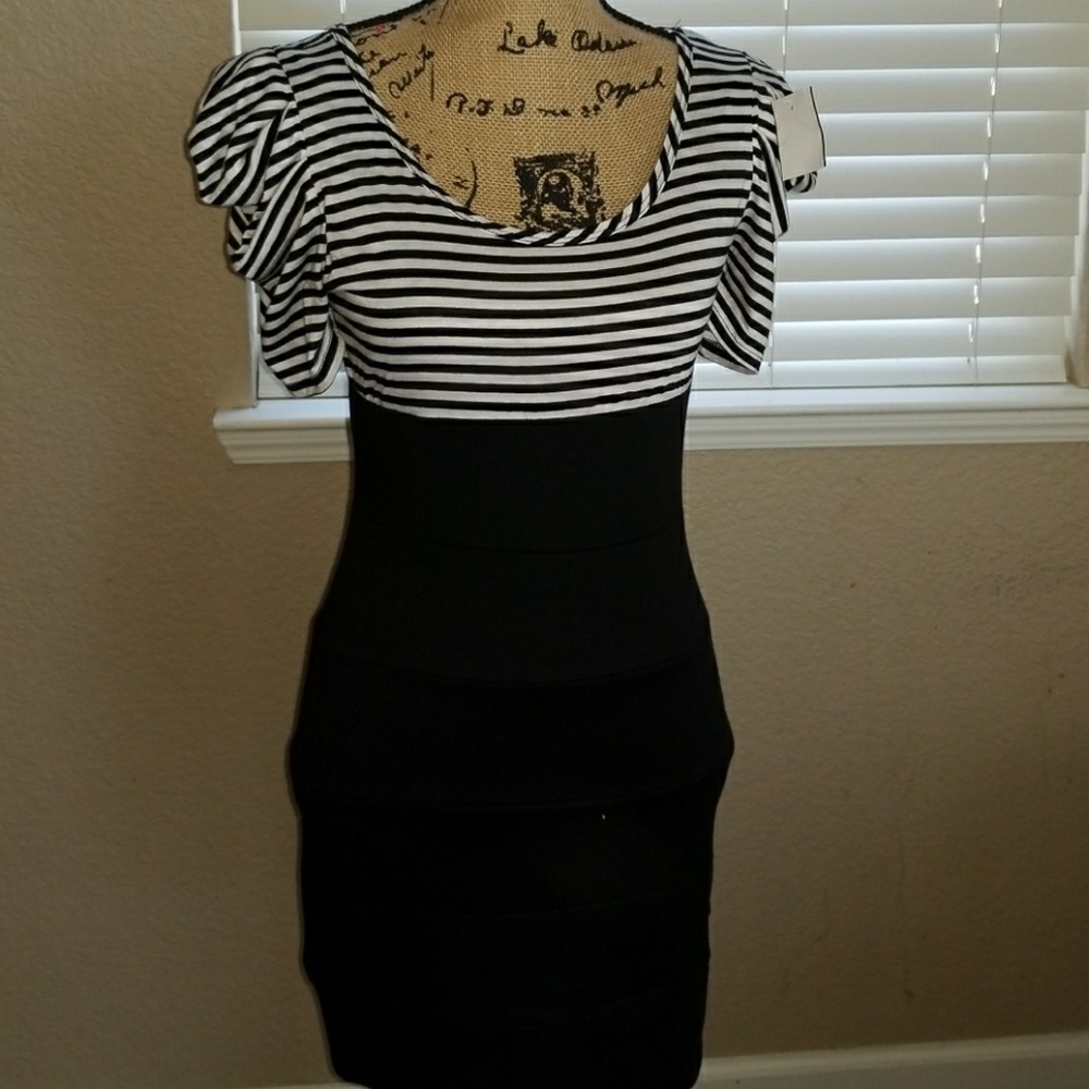 Professional Striped figure hugging dress