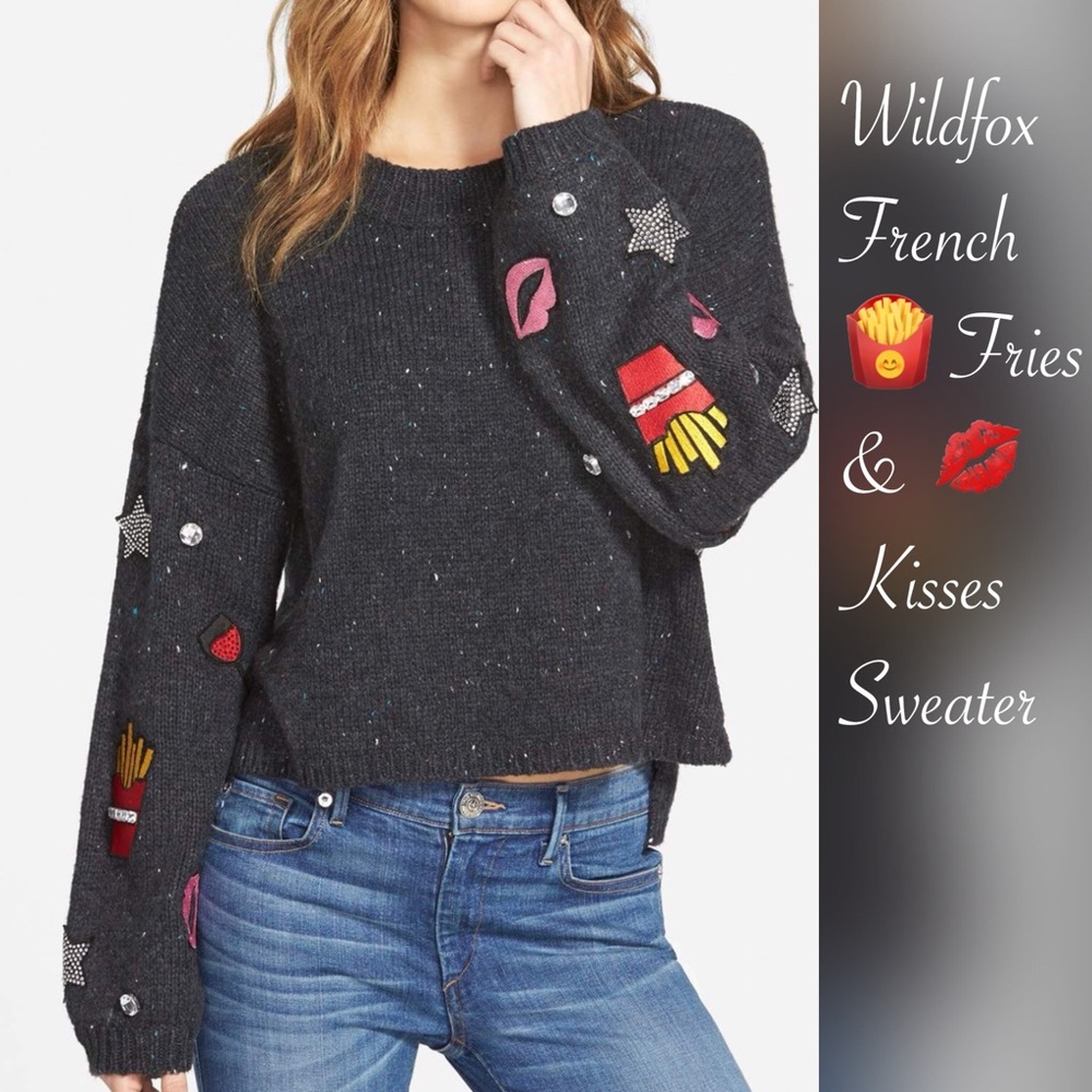 NWOT Wildfox French Fries & Kisses Sweater