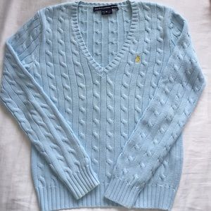 Ralph Lauren Sport Cable-Knit V-neck Sweater