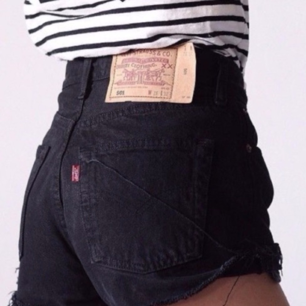 Levi's 501 Black Cutoff Shorts