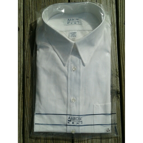 Arrow Kent White Long Sleeve Dress Shirt - Picture 1 of 3