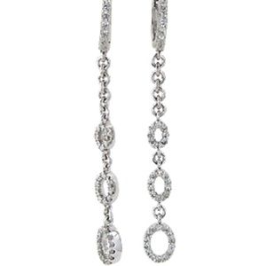 Diamond Earrings Dangles 14k white gold STUNNING!!