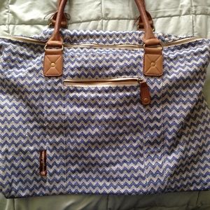 Tommy Bahama Navy and White Weekender Bag