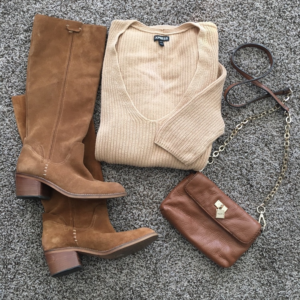 Express deep V sweater