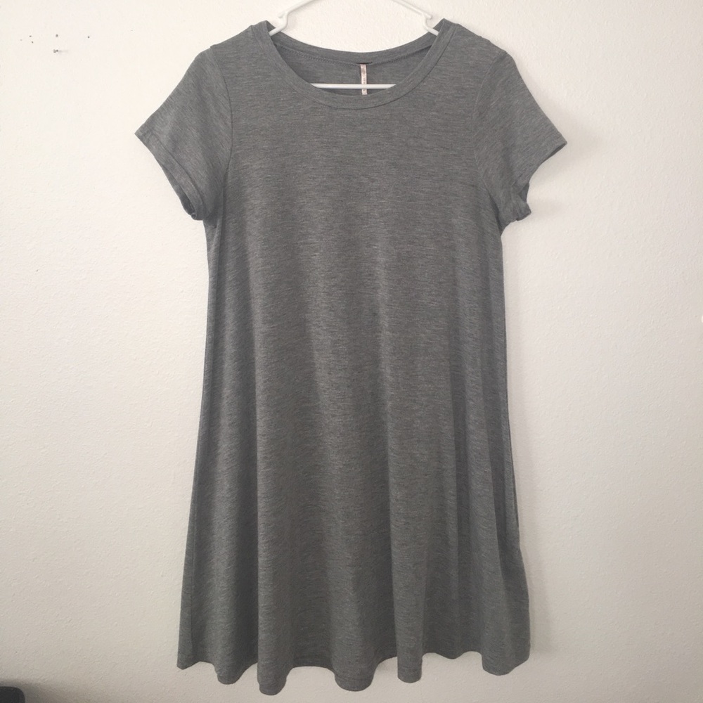 Grey A-line Swing Dress