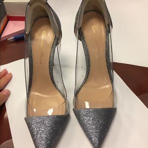 Gianvito Rossi plexi glitter / silver heels pump