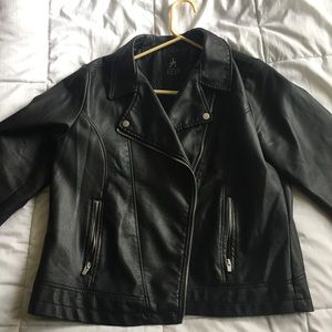 Black Faux Leather Jacket!