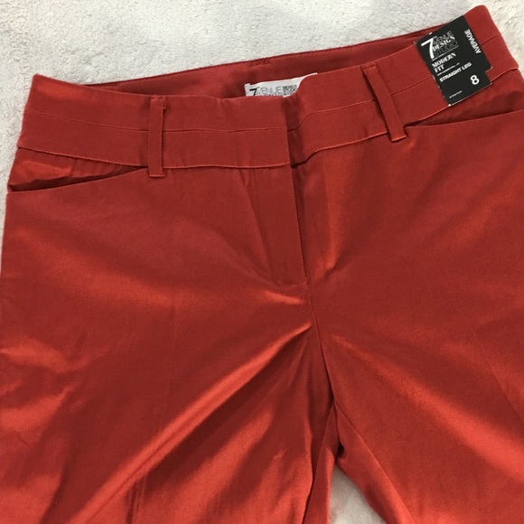 New York & Company Pants - Red Pants sz 8 strait leg 7th Avenue Design Studio