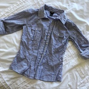 H&M 3/4 Striped Button Down