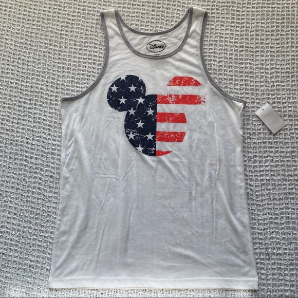 Disney Stars & Stripes Mickey Mouse Tank Men's New - Picture 2 of 7
