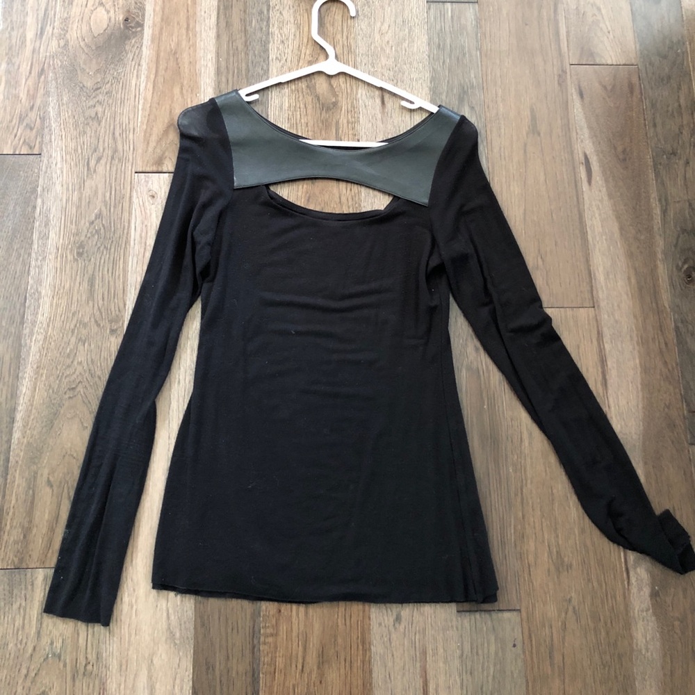 Bailey 44 Leather Cutout Top