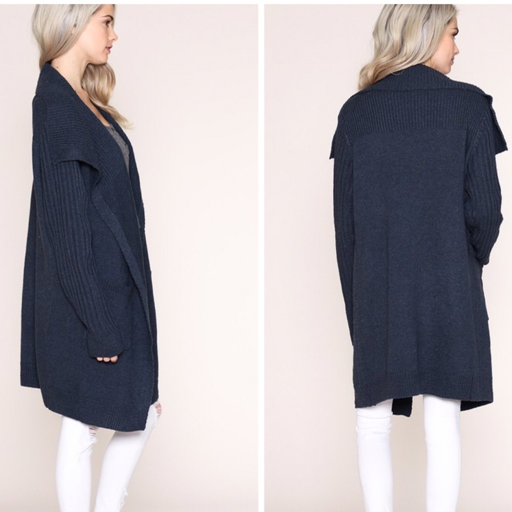 Knit Sweater Open Cardigan - Picture 2 of 2