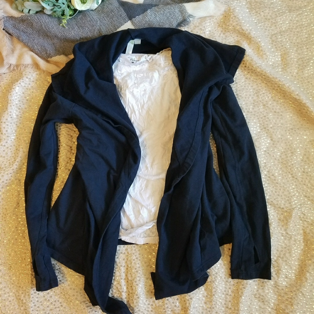 Navy casual knit cardigan