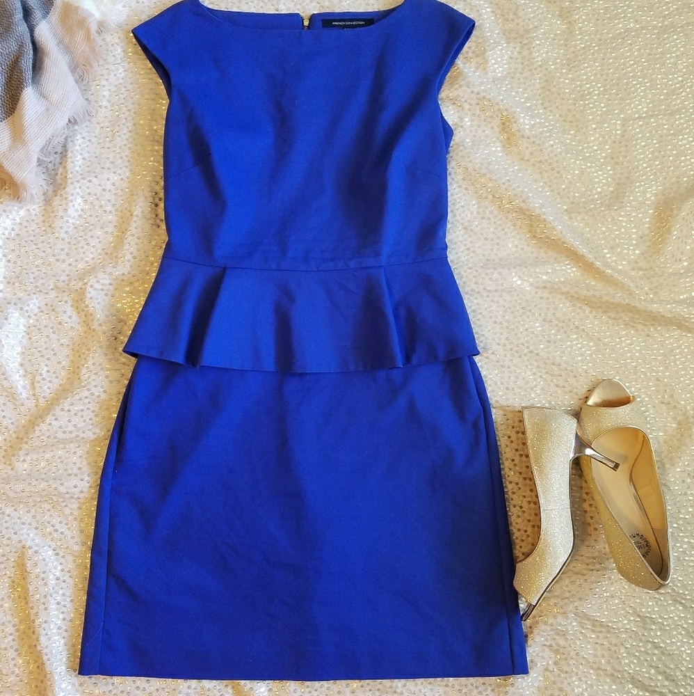French connection peplum dress size 10