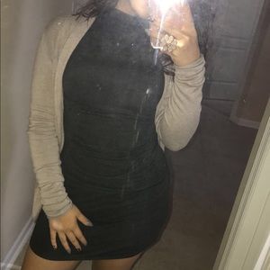 Dark Grey/Black Long Sleeve Mini Dress