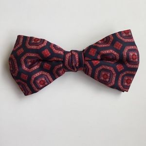 Vintage Clip-On Bow Tie Blue Red